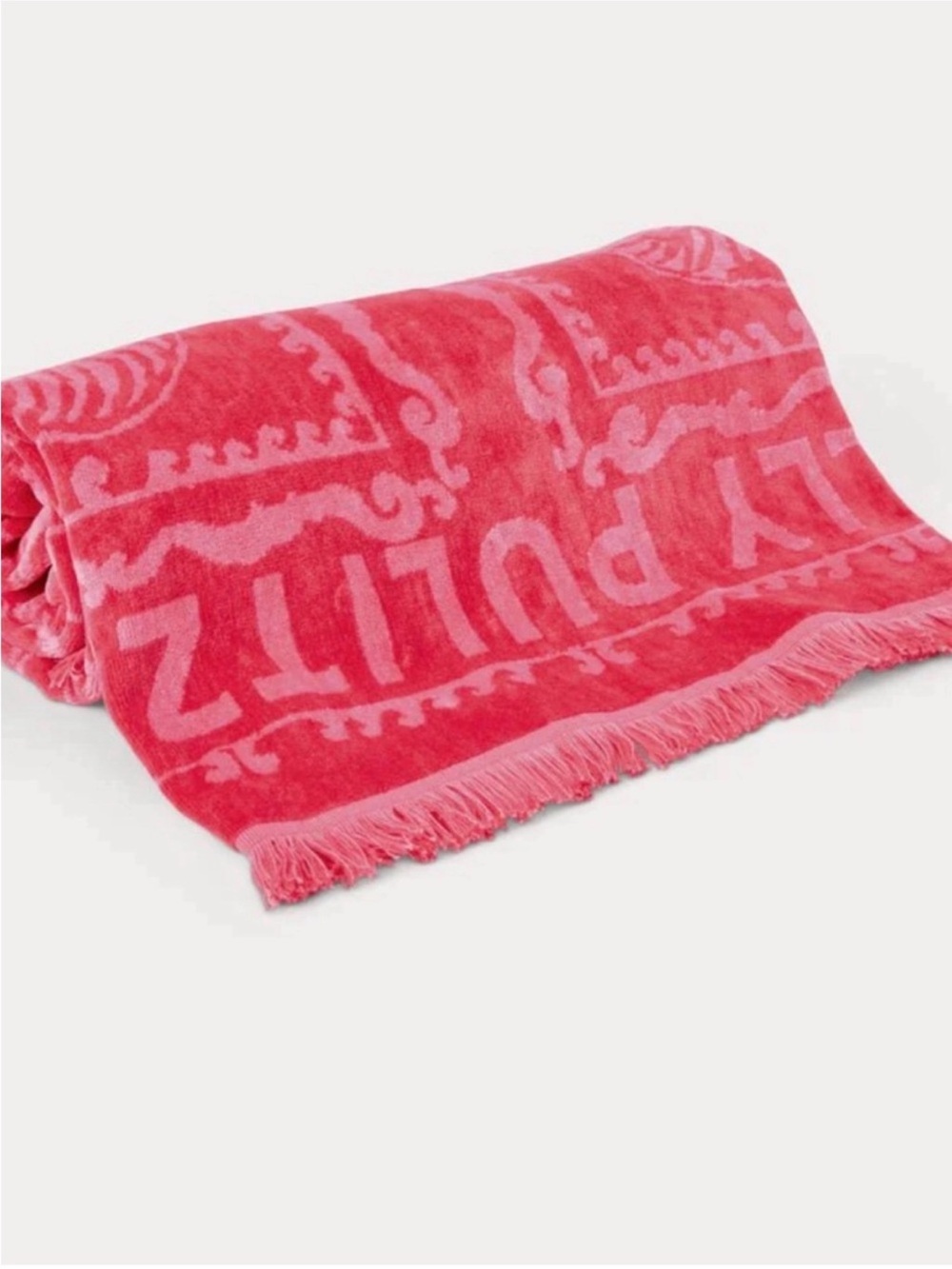 Lilly Pulitzer Bright Paradise Punch Cotton Pink Logo Towel